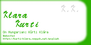 klara kurti business card